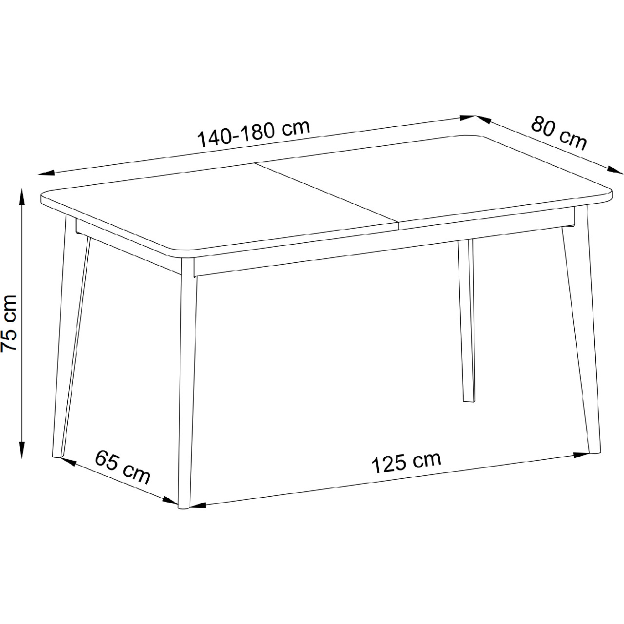 Wymiary: Stół rozkładany PRIMO 10