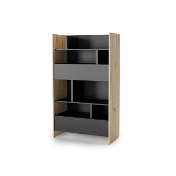 Regał 92x158 dąb artisan/czarny BED CONCEPT BC27