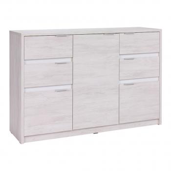 Komoda DENVER DV05 dąb biały / biały połysk