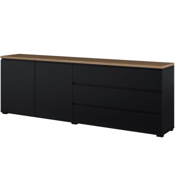 Komoda MUDO 28 czarny / dąb mauvella