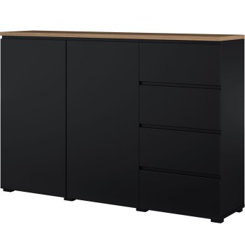 Komoda MUDO 45 czarny / dąb mauvella