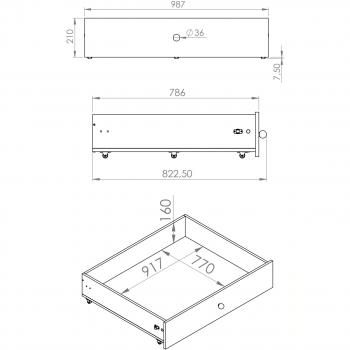 Wymiary: Szuflada pod łóżko CESAR CS19