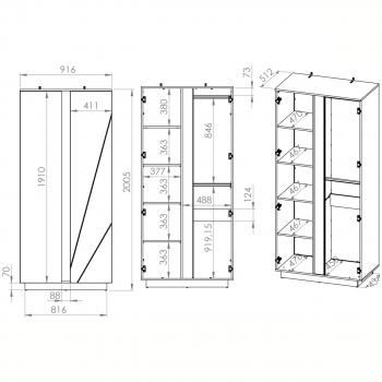 Wymiary: Szafa LORA LA01