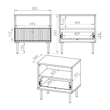Wymiary: Szafka nocna ALVARO 07